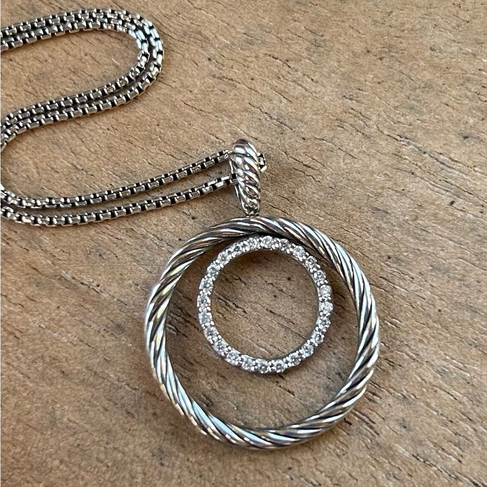 David Yurman Diamond Mobile Circle Necklace